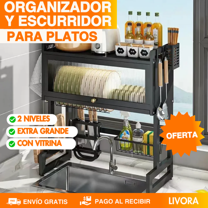 ESCURRIDOR DE PLATOS CON ALMACENAMIENTO - CALIDAD PREMIUM