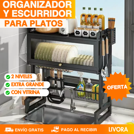 ESCURRIDOR DE PLATOS CON ALMACENAMIENTO - CALIDAD PREMIUM