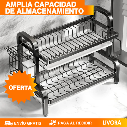 ESCURRIDOR DE PLATOS 2 NIVELES - PREMIUM