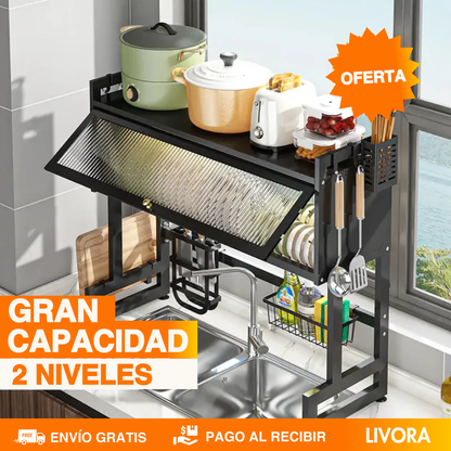 ESCURRIDOR DE PLATOS CON ALMACENAMIENTO - CALIDAD PREMIUM