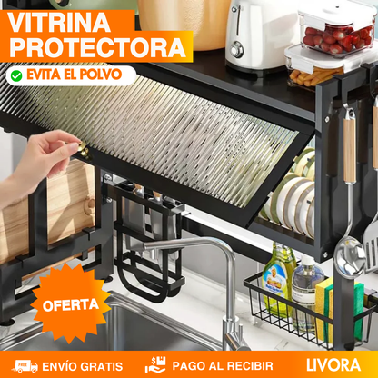 ESCURRIDOR DE PLATOS CON ALMACENAMIENTO - CALIDAD PREMIUM