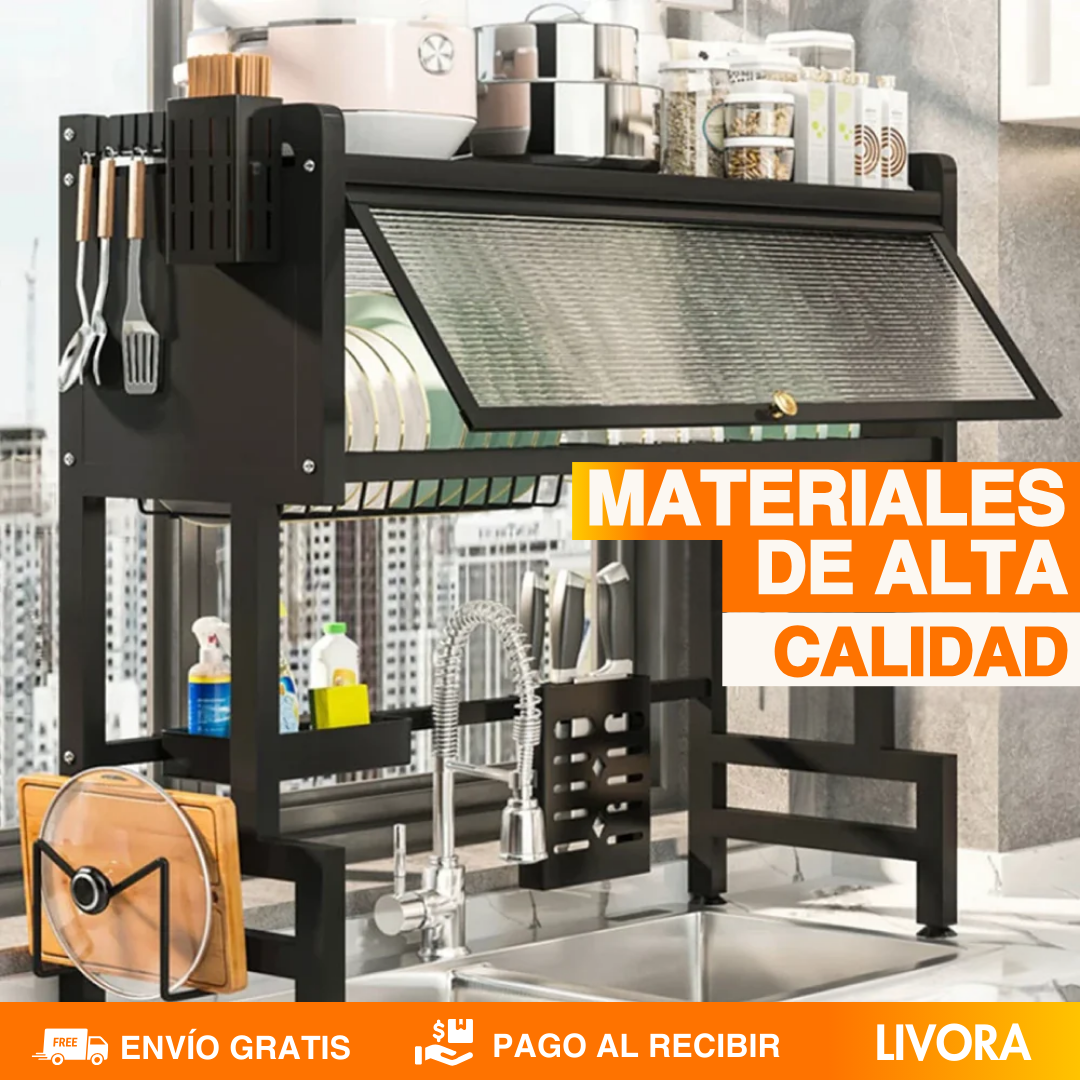 ESCURRIDOR DE PLATOS CON ALMACENAMIENTO - CALIDAD PREMIUM